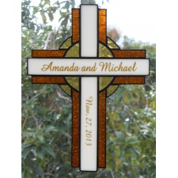 Personalized Stained Glass Cross Suncatcher #115